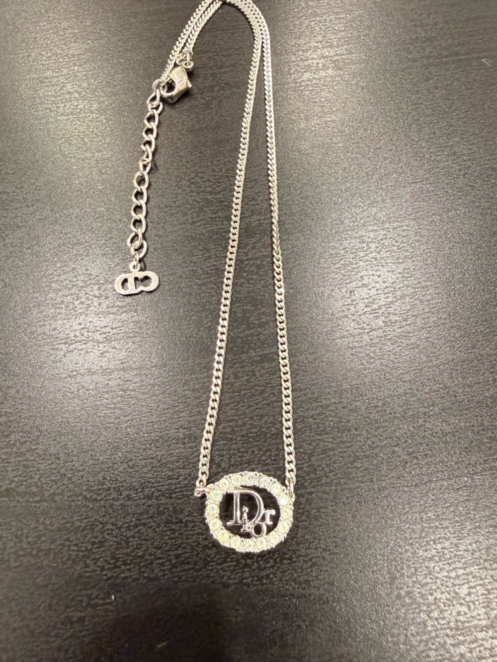 Dior Silver Crystal CD Pendant Necklace - Picture 4 of 6